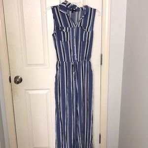 vertical striped jumpsuit